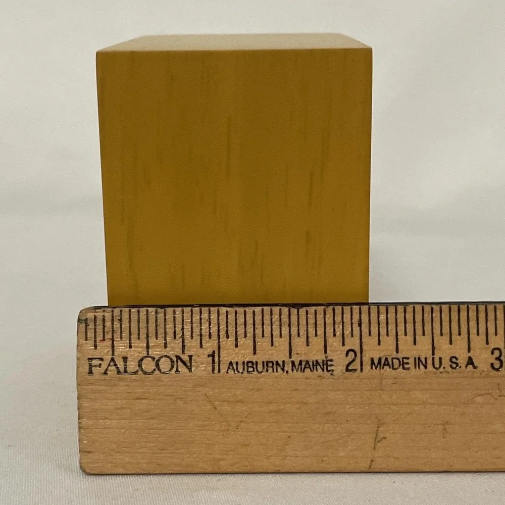 Vintage UMBRA MCM Small Picture Frame Yellow Wood Cube 3 X 3 NEW